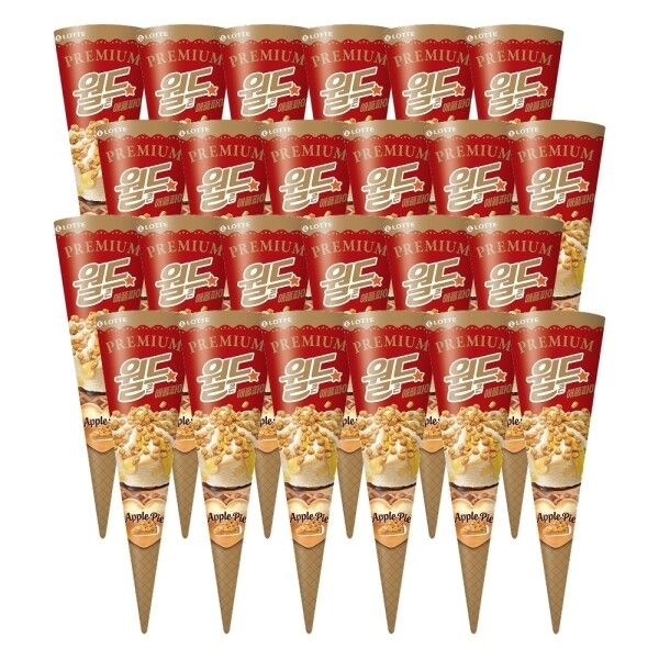 롯데웰푸드 [롯데웰푸드] 월드콘 북중미 이벤트 프리미엄 월드콘 애플파이 160mlx24