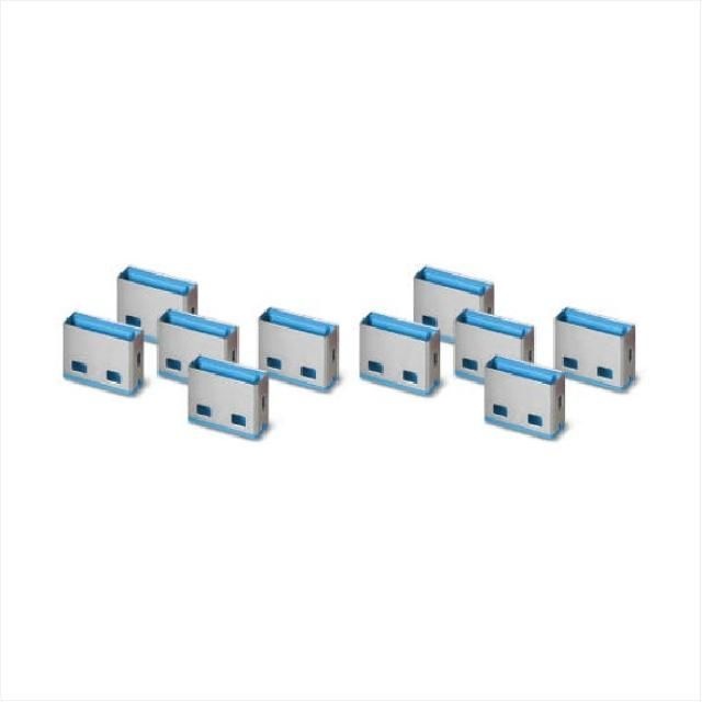 USB 포트 락 LINDY-40462 USB포트잠금장치 보안블럭 10EA 블루