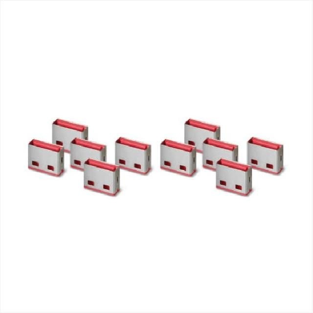 (주)세이프네트워크 USB 포트 락 LINDY-40460 USB 잠금장치 보안블럭 10EA 레드