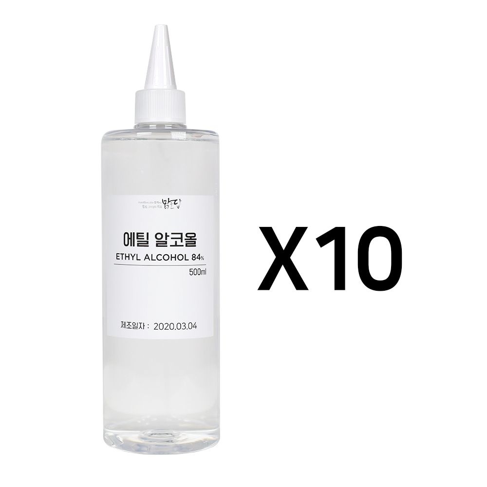 (주)더아름 맑을담 [맑을담] 식물성 소독용 에탄올 에틸알코올84% 500ml 10개
