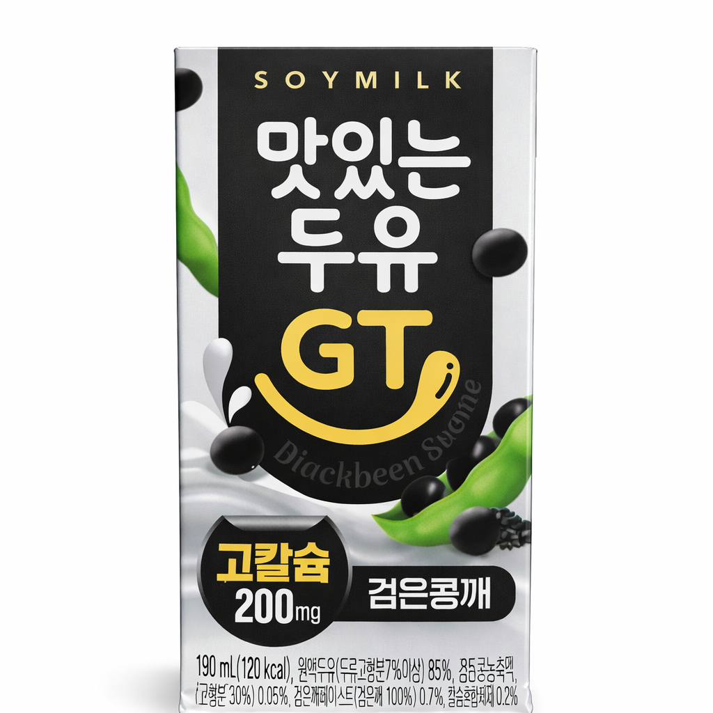 맛있는두유 GT 고칼슘 검은콩깨, 190ml, 24개