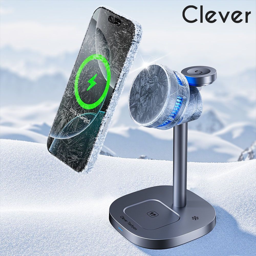 클레버 [EVENT]클레버 QI2 맥세이프 갤럭시 애플 워치충전호환 3in1 펠티어 냉각 무선충전기 MPAG3