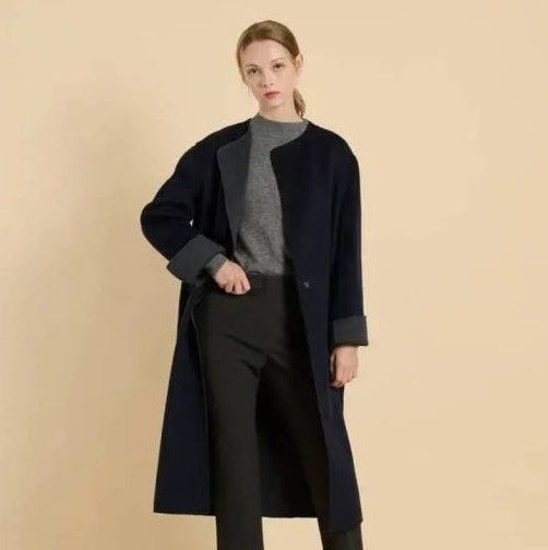 BCBG 라운드넥 핸드메이드 코트 B5W9G870