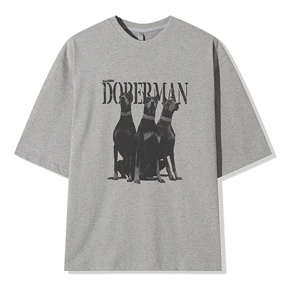 리빌모아 리빌모아 [패션플러스][리빌모아]남자 캐주얼 도베르만 라운드 반팔티 AC-TSH-Q067-멜란지