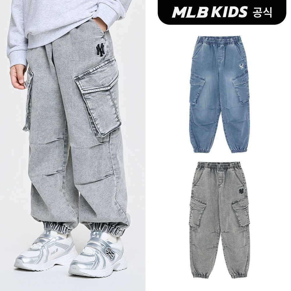 MLB 키즈 (공식)26SS 베이직 저지데님 카고 조거팬츠 (2color) 7ADPB0161