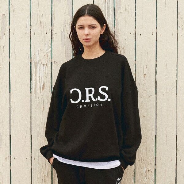 [크로스닷(남성)] [크로스닷][당일발송/빅사이즈] 크로스닷 씨알에스 오버핏 여성 맨투맨 티셔츠 커플 루즈핏 긴