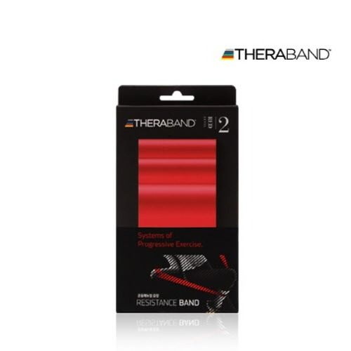 The Hygenic Corp THERABAND 정품 세라밴드 개인용 2M 레벨2 레드 운동밴드 저항밴드 근력밴드