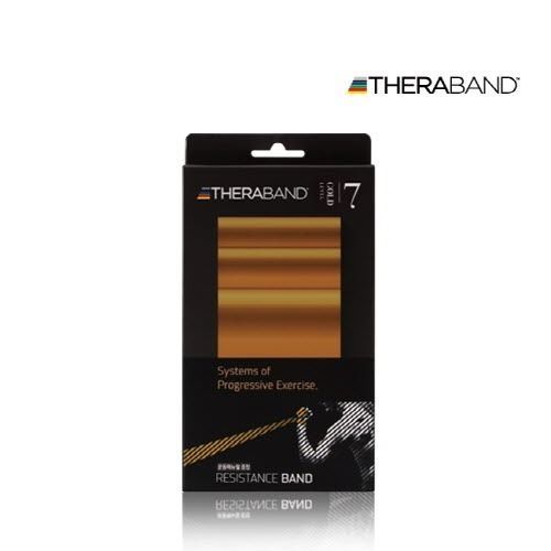 The Hygenic Corp THERABAND 정품 세라밴드 개인용 2M 레벨7 골드 운동밴드 저항밴드 근력밴드