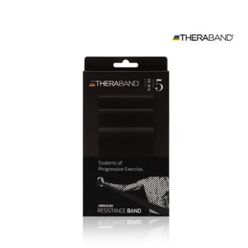 The Hygenic Corp THERABAND 정품 세라밴드 개인용 2M 레벨5 블랙 운동밴드 저항밴드 근력밴드