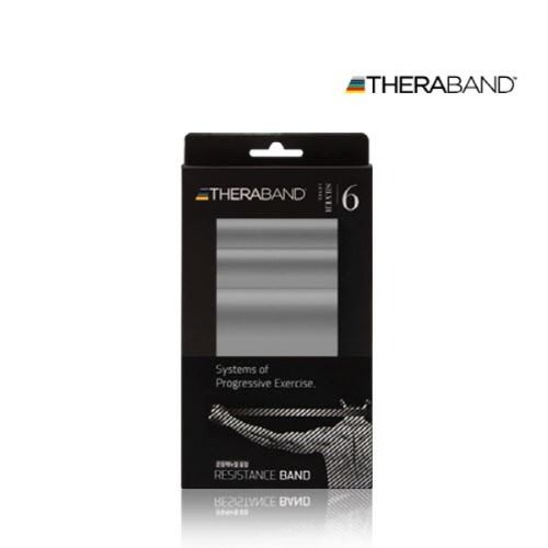 The Hygenic Corp THERABAND 정품 세라밴드 개인용 2M 레벨6 실버 운동밴드 저항밴드 근력밴드