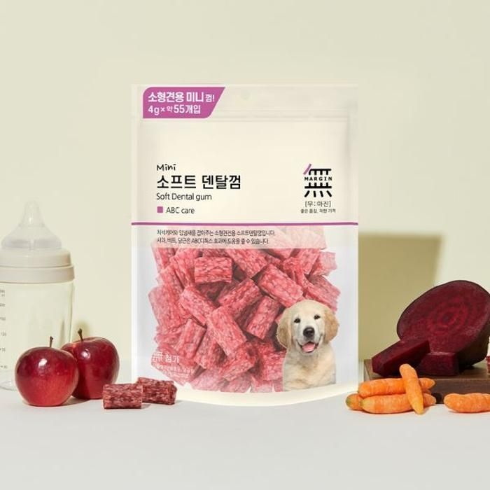 바우와우 무마진 멍멍이 덴탈껌 간식 대용량 구강 구취 관리 소프트미니 ABC케어 220g 약55개입