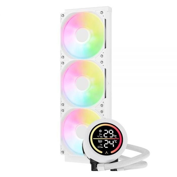 앱코 CPU 수냉쿨러 실시간온도 모니터링 ARGB 디스플레이 화이트