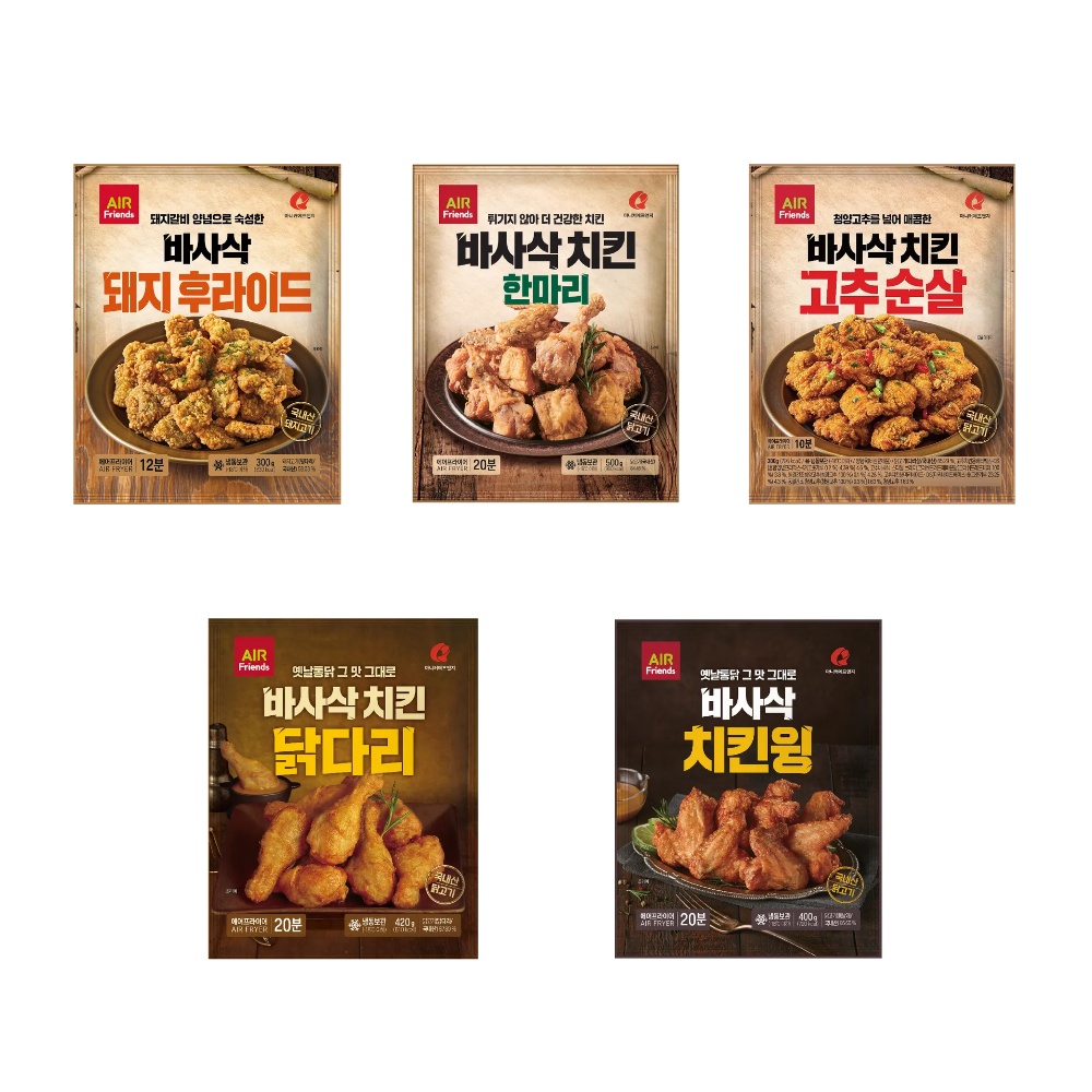 마니커 바사삭치킨 4봉(한마리 닭다리 치킨윙 고추순살 돼지후라이드)