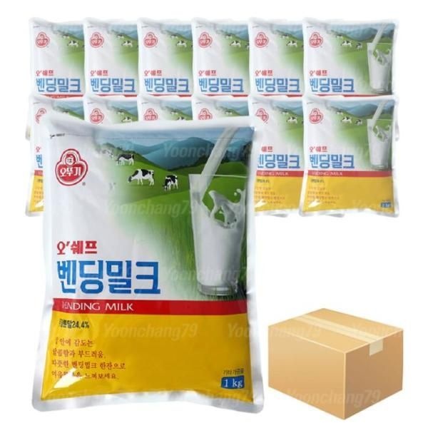 UnKnown 오뚜기 벤딩밀크 1kg 1박스(12개) 전지분유 프림 크림