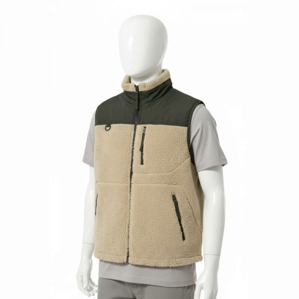 ALL ABOUT NEW 쉐르파 리버시블 블록 베스트 카키