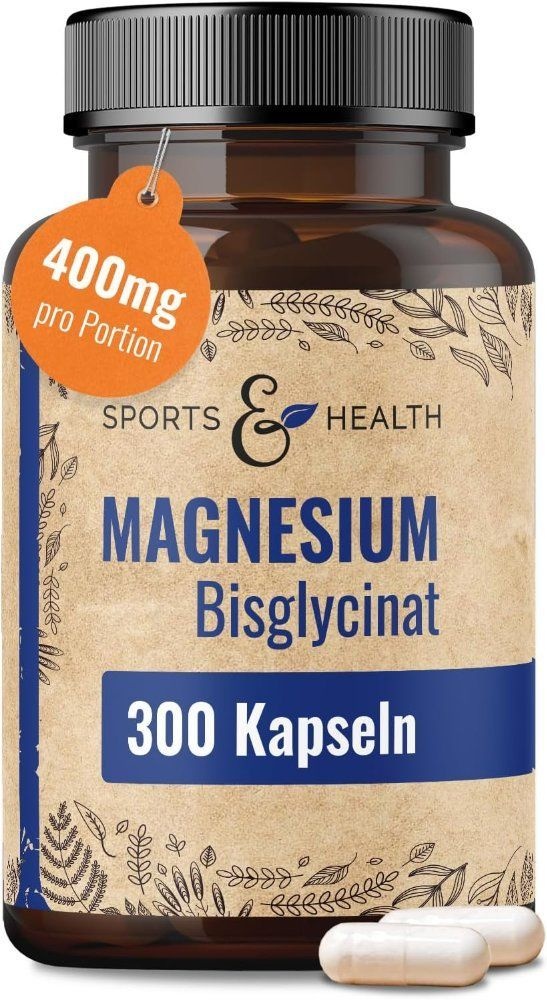 [해외] CDF Sports 마그네슘 비스글리시네이트 글리시네이트 하루 400mg 높은 용량 캡슐 300정