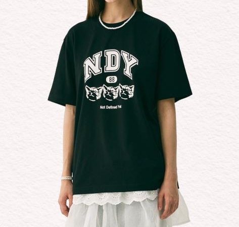 널디 NDY 트리플 네로 반팔 티셔츠 블랙 PNEF25ST0701 302795