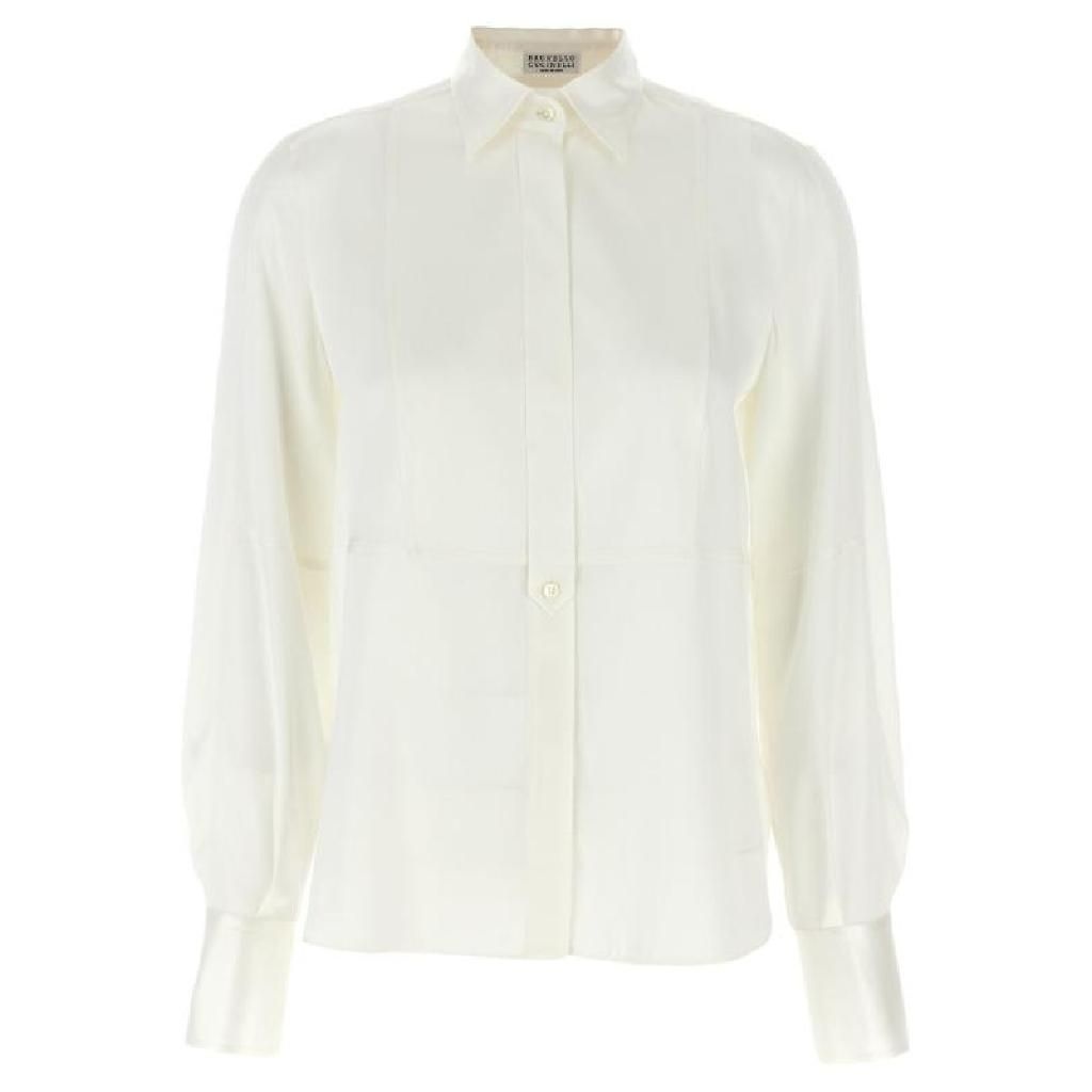 브루넬로 쿠치넬리 긴팔 곡선 밑단 셔츠 M0C59NR516 C600 TP941739911