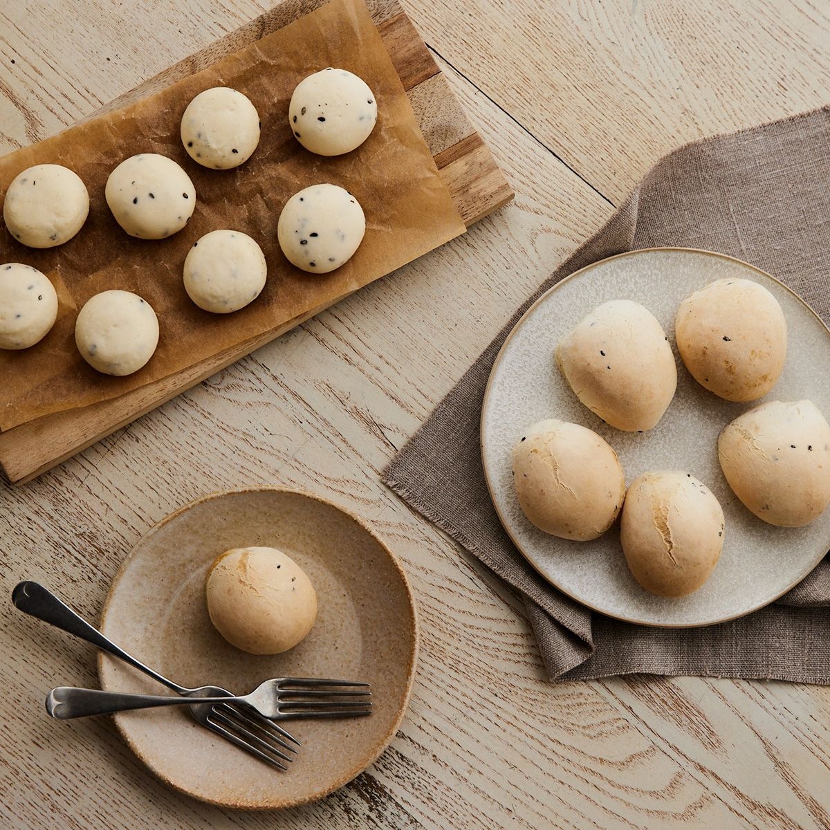 밀크앤허니 버터 깨찰빵 생지 2.9kg (90개 내외) 대용량 냉동