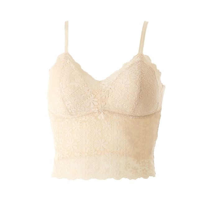 [롯데백화점] 비너스 여성스럽고 섬세한 자카드 레이스 크롭탑 컵 런닝 [VLGC853]