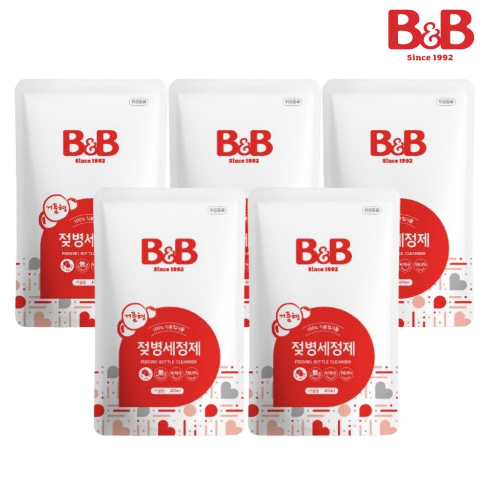 비앤비 (현대Hmall) 비앤비 젖병세정제 (거품타입) 400ml 리필형 5입(식기세정제/주방세제/유아)_K121
