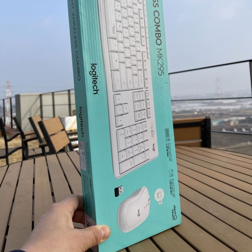 로지텍 무소음 로지텍 사일런트 무선 콤보 화이트 MK295