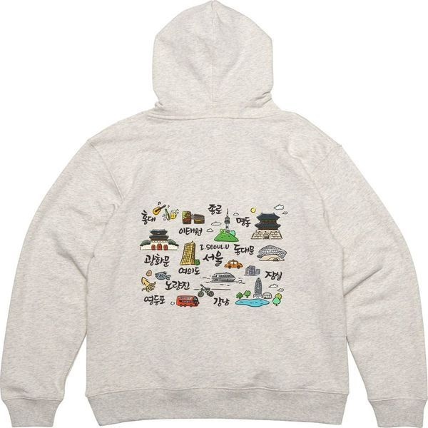 [하프클럽]기모후드티 뒷면 서울관광 도시 관광지 그림 프린팅