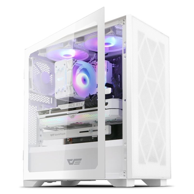 :다크플래쉬 darkFlash DK1000 MESH 강화유리 미들타워 PC케이스 (화이트)