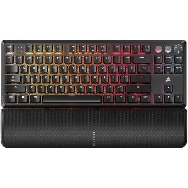 [해외] Corsair K70 PRO TKL RGB 텐키리스 기계식 유선 게이밍 키보드 - 사전 윤활된 홀 효과 MGX 하이퍼드라이브 조절 가능한 스