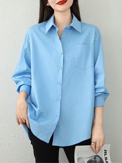 엠앤에스 코튼 오버핏 스카이 포켓 셔츠 남방