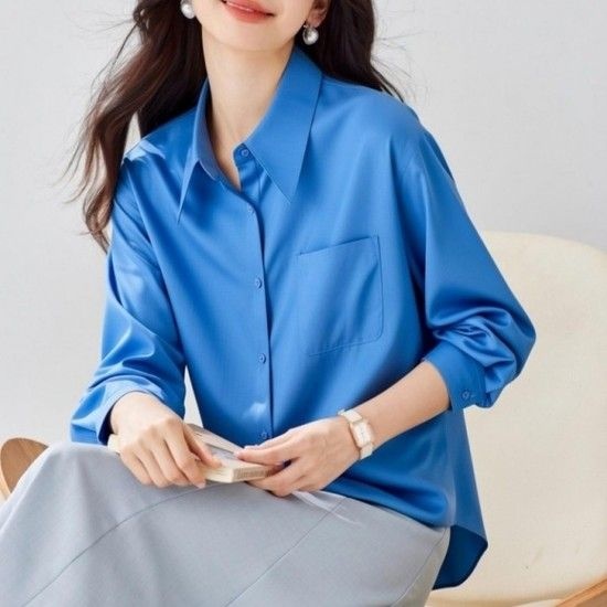 엠앤에스 링클프리 세미 루즈핏 카라 셔츠