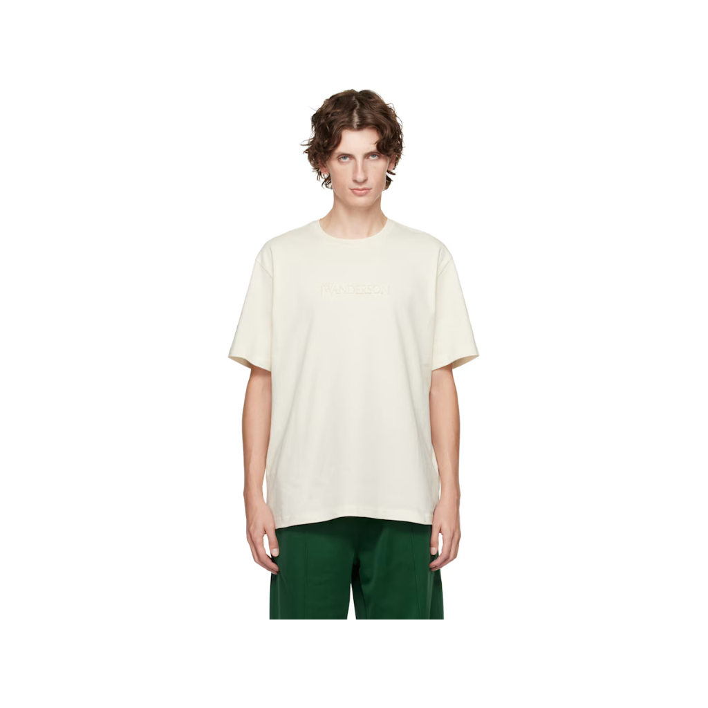 JW 앤더슨 JW앤더슨 오프 화이트 로고 자수 티셔츠 JT0258 PG1510 TP865188372