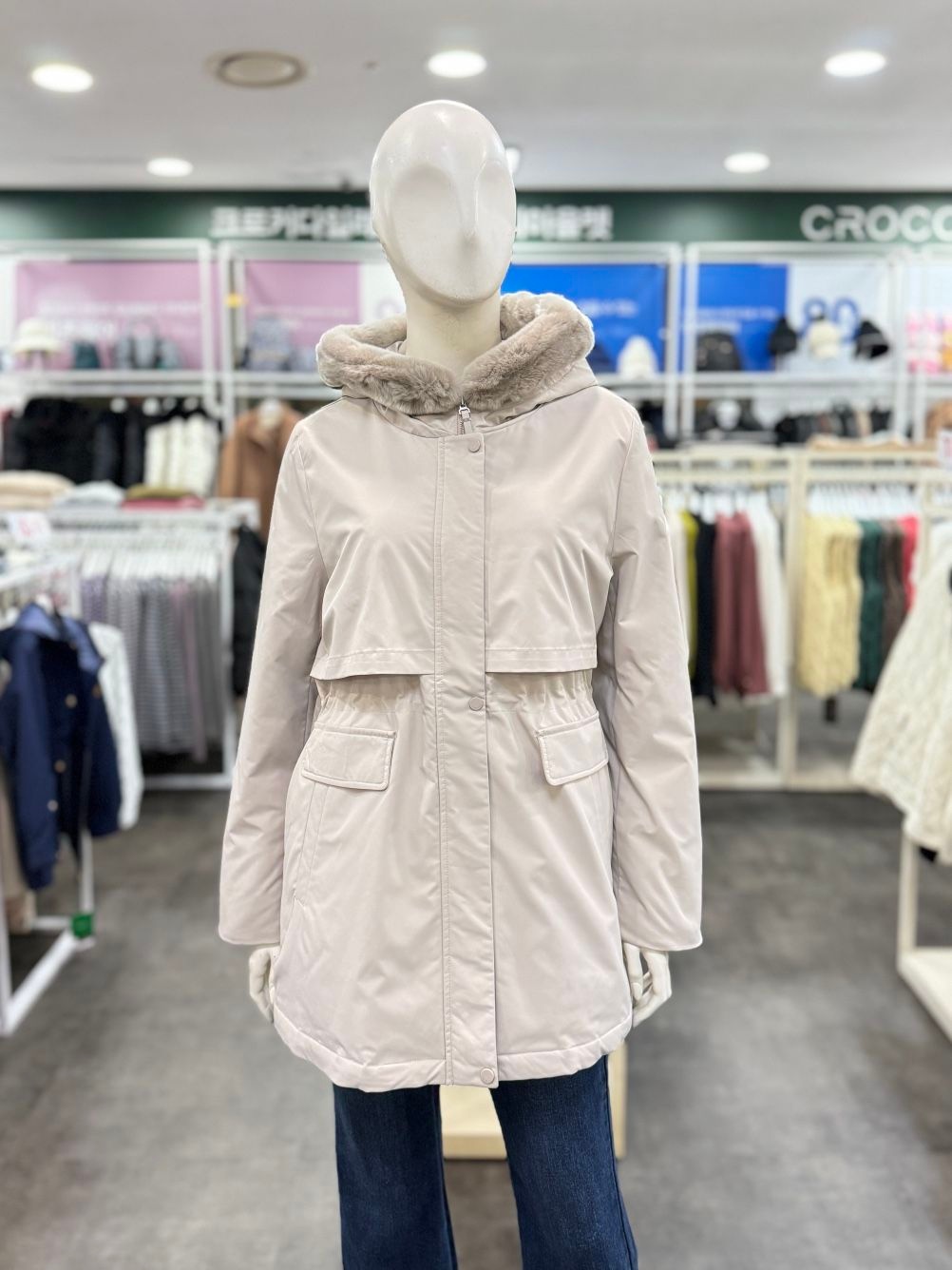 [크로커다일레이디] 트렌치형 덕다운 점퍼 베이지 CLCW-DW104 한정수량 (2461356 )