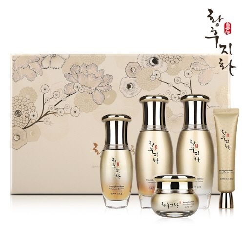 [온누리상품] [황후지화] 리본연 5종 (수액 120ml+유액 120ml+아이크림 30ml+에센스 55ml+크림 60ml+견본품 4종)