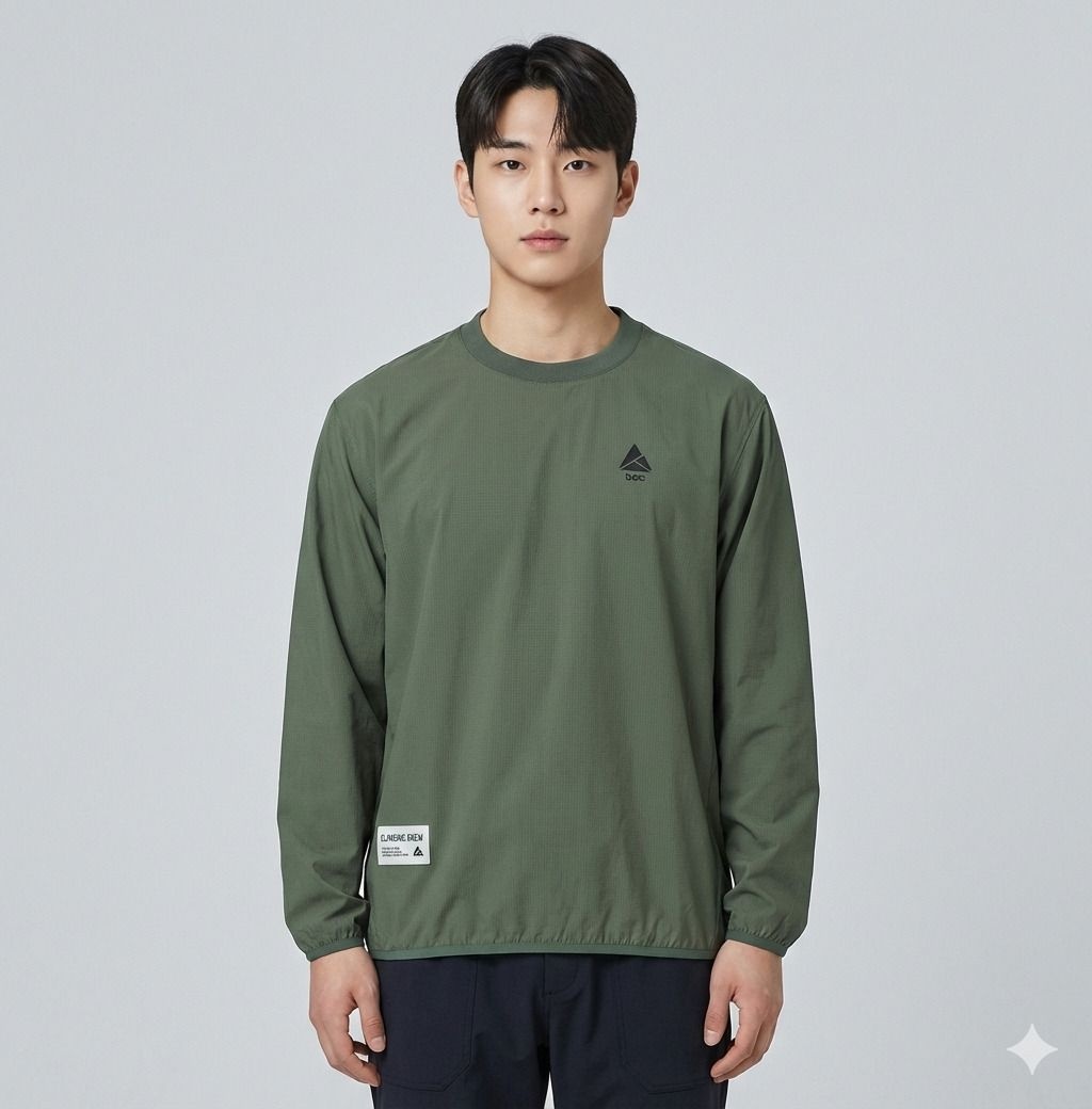 블랙야크 남성 맨투맨 티셔츠 우븐 스톤마스터 클라이밍 카키 4V9S1L