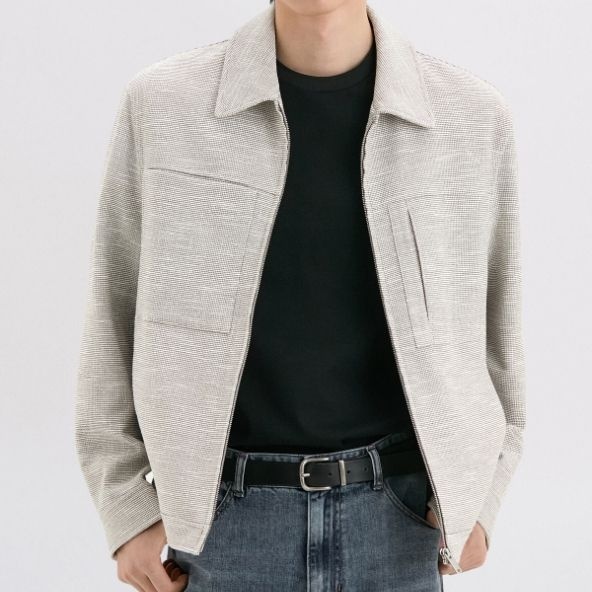 DKNY 남성 코튼 블렌디드 저지 점퍼 뉴트럴 DM2G1WJM101M NL