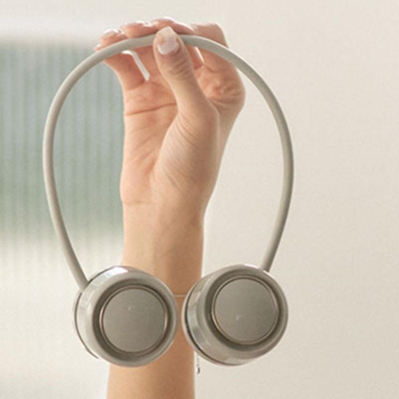 컴팩트 휴대용 선풍기 캠핑 무선 접이식 목걸이선풍기 넥밴드 3단 DQ210