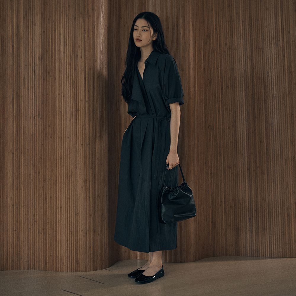 DARME STRAP LONG DRESS_DEEP NAVY