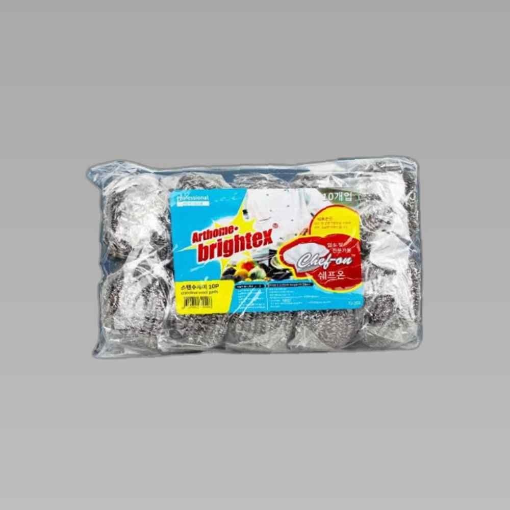 아트홈 브라이텍스 쉐프온 스텐수세미 10개입 설거지 망사수세미 은사수세미 보틀수세미 물병수세미