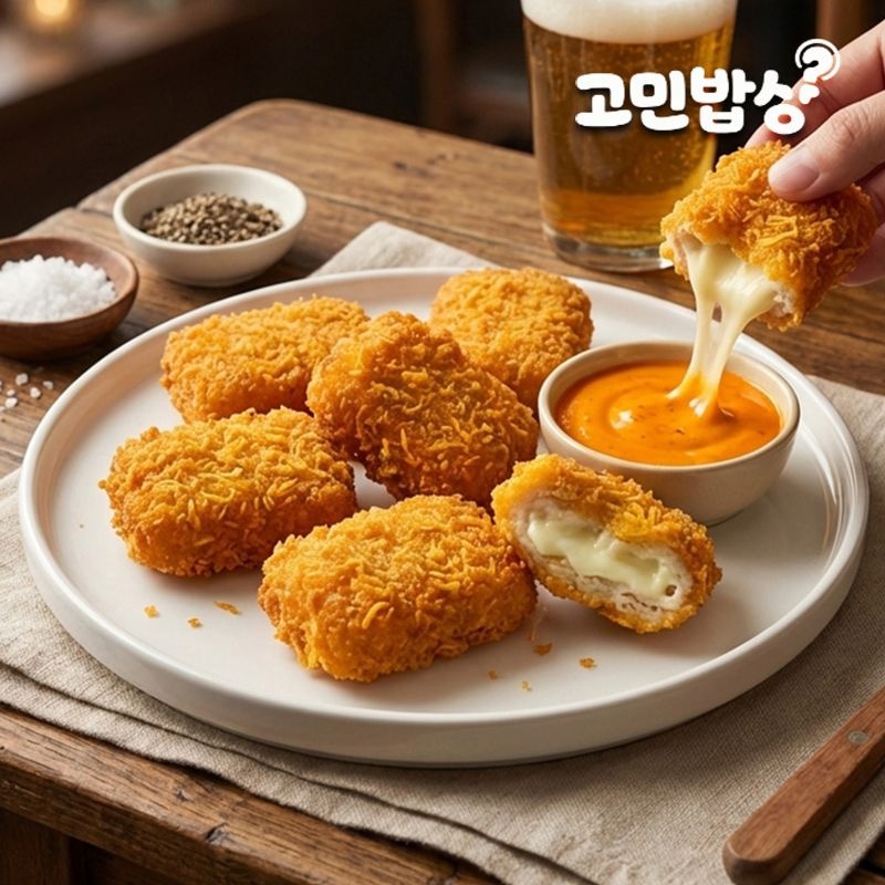 고민밥상 갓 튀긴 치즈 크런치 치킨 330g + 저크딥소스 40g