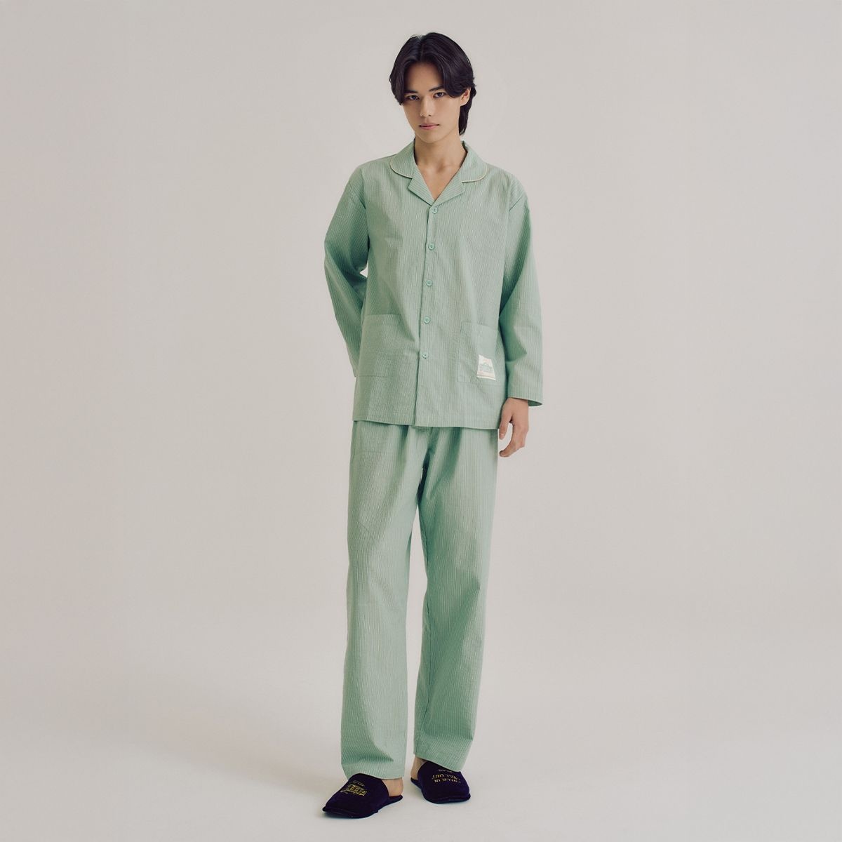 [롯데백화점] 오르시떼 남성 H016 콸레 긴소매 파자마 세트 OR26SMGEH016