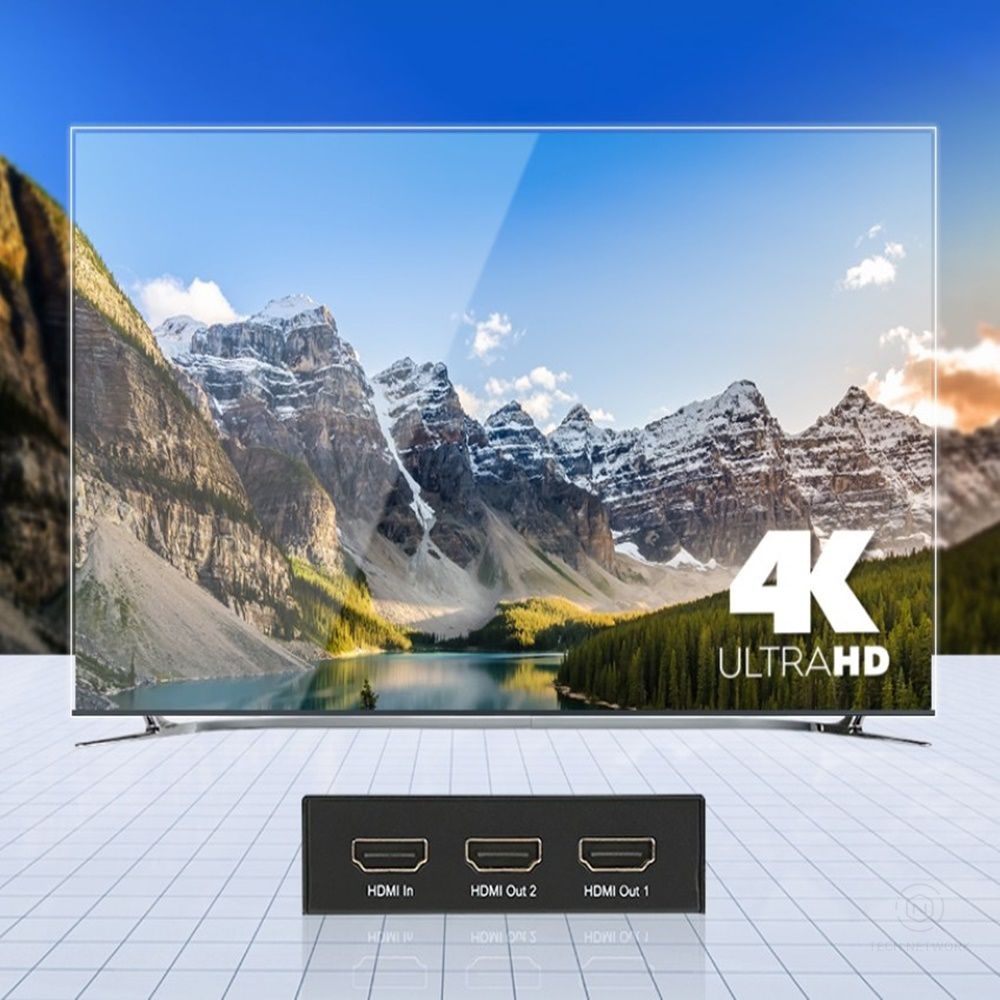 4K HDMI2.0 2대1 분배기 화면복제 동시출력 영상복사기 장치 2포트 티비 전시매장 미러링 장비 듀얼모니터