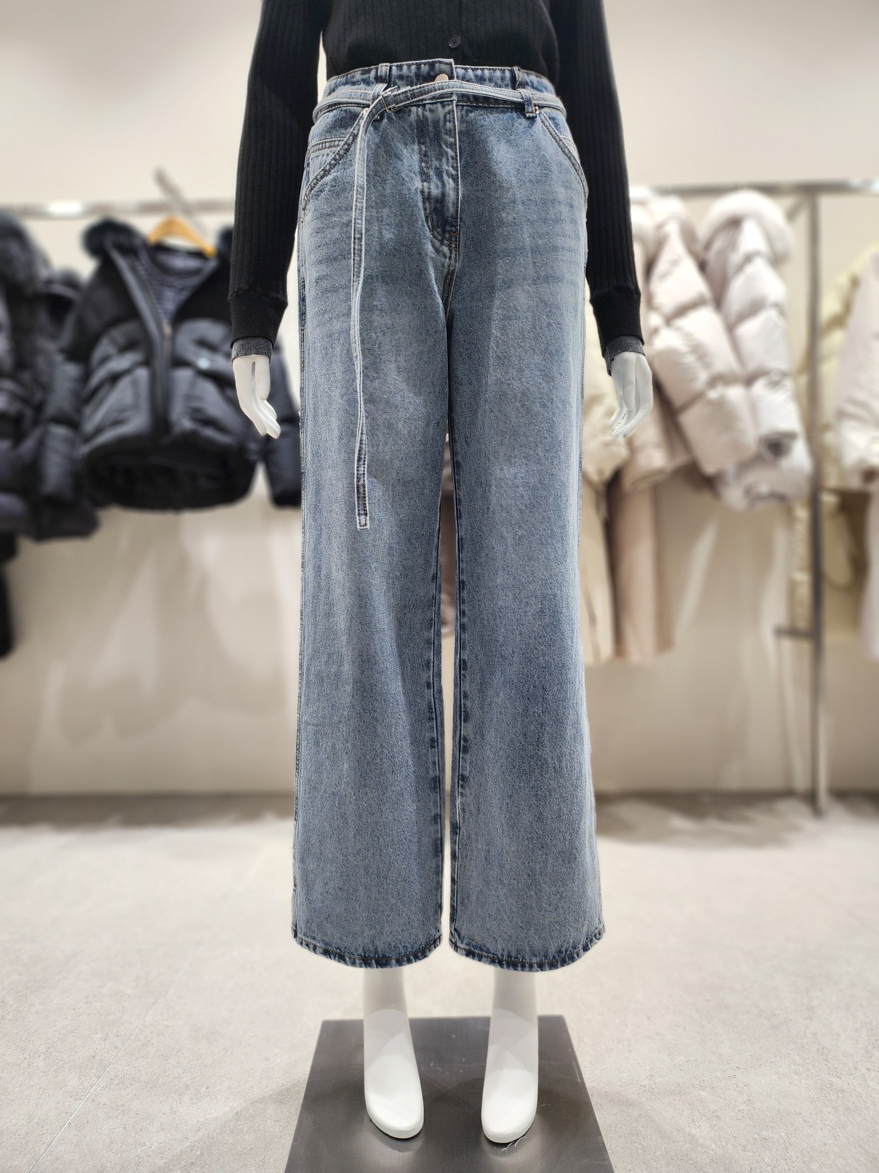 온앤온 뒷밴딩 벨티드 데님 팬츠 N6SL214