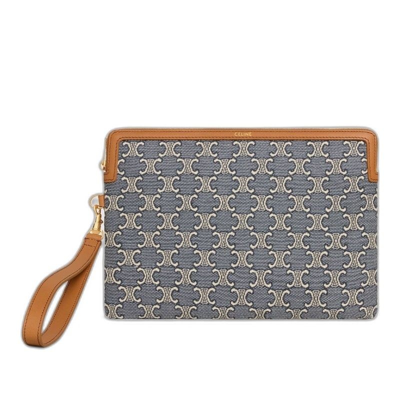 셀린느 스몰 스트랩 파우치 10J502GX5 07PM NAVYECRU