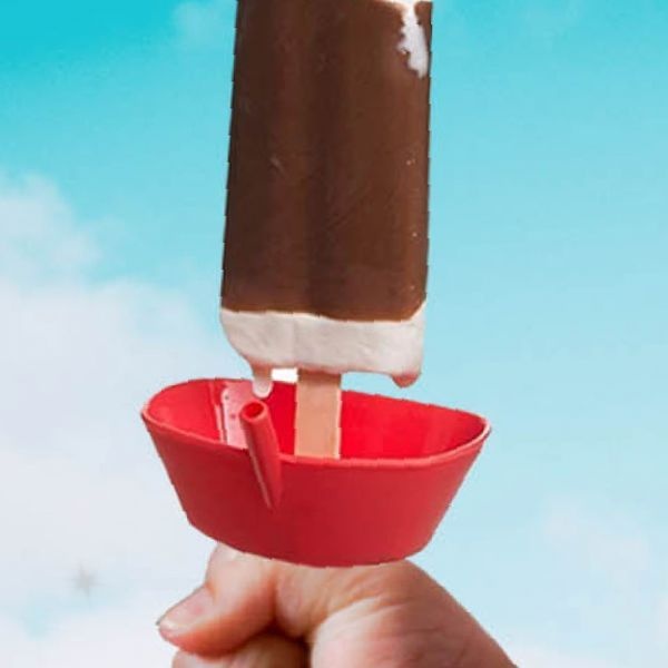 빙과 흘림방지 받침대 손잡이형 아이스바 녹는물 캐치 컵 여름간식 야외 나들이