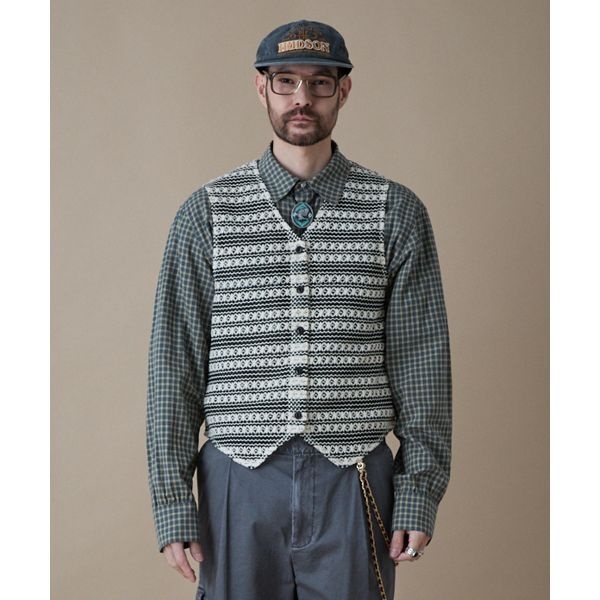 펜필드 PENFI ELD 크로셰 투톤 썸머 베스트 블랙_FR2KV02U FR2KV02U 3100716