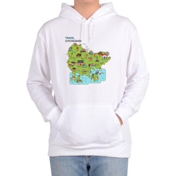 [하프클럽]기모후드티 경남 여행지도 TRAVEL MAP 관광 TOUR