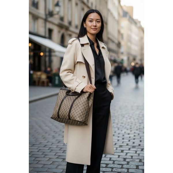 구찌 [구찌] [명품] GG 수프림 캔버스 숄더백 토트백 베이지 브라운 449169 KY9KN 9886