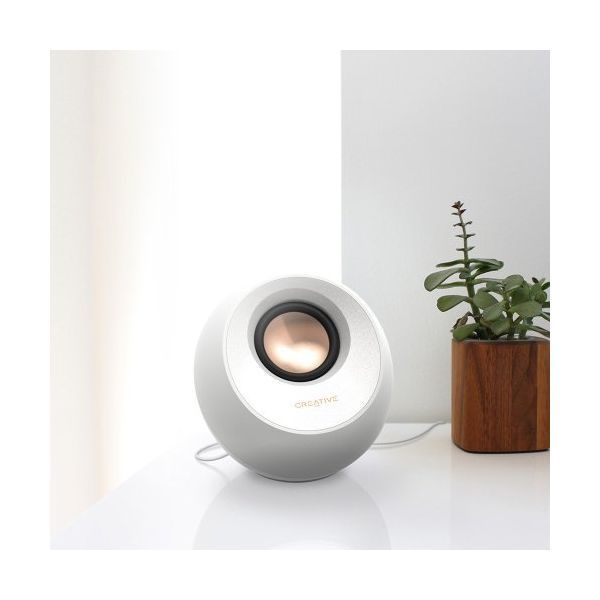 CREATIVE 매장정품 CREATIVE PEBBLE V3 화이트 (블루투스,USB,AUX 지원) 스피커