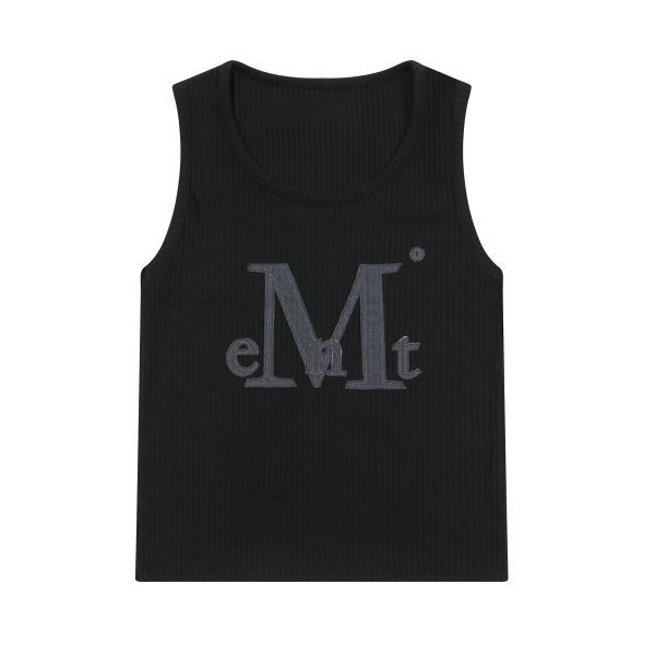 3월 13일 배송 무센트 와디 아플리케 로고 슬리브리스 나시 2컬러 P0000BEM